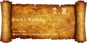 Kerti Mihály névjegykártya